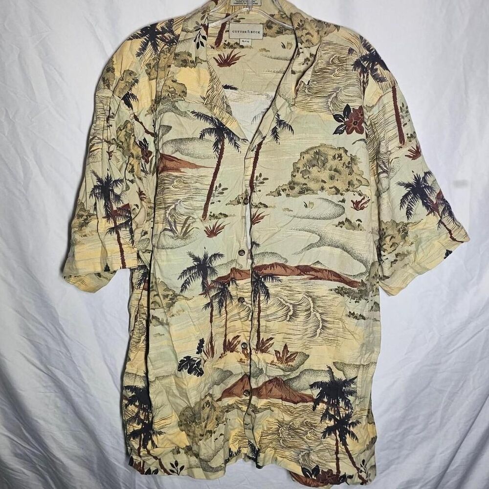 2000s vintage Hawaiian tropical polo shirt